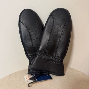 SIMPLY BASIC Black Leather Gloves (M)